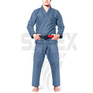 Conjuntos de Uniformes de Judo Profesionales Unisex de Poliéster/Algodón, Personalizados, de Secado Rápido, Transpirables, para Entrenamiento de Artes Marciales y Grappling - Product Image 1