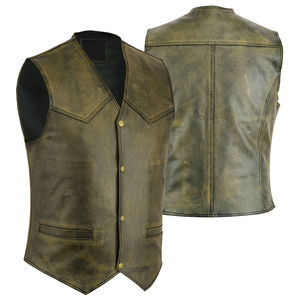 Gilet de motard réversible en cuir et toile de qualité supérieure pour homme avec fermeture éclair et service OEM personnalisé - Product Image 3