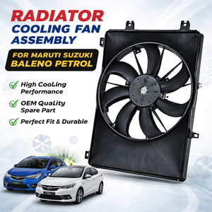 Conjunto de Ventilador de Refrigeración del Radiador para Maruti Suzuki Baleno Gasolina |   Ventilador de Refrigeración para Motor de Coche con Motor y Cubierta |   Repuesto OEM - Product Image 3