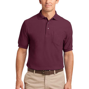 Polo de manga corta de la mejor calidad, color sólido, informal, de algodón tejido, antiarrugas, corte regular, estilo profesional. - Product Image 5