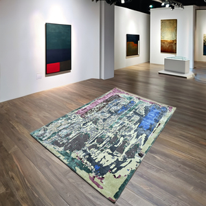 Tapis tufté à la main en laine/soie tapis abstrait texturé moderne pour salon chambre tapis en laine tufté à la main de haute qualité - Product Image 1