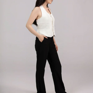 Hauts décontractés pour femmes, design personnalisé, usage extérieur, couleur unie, confortables, 100 % coton respirant, écologiques, simples et élégants - Product Image 5