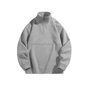 Marca de moda estilo japonés otoño Retro Simple Color sólido media cremallera Sudadera con capucha para hombre pulloverDDP envío - Product Image 4