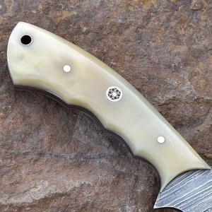 Premium Pasha Enterprises Industrial Grade Damascus Steel Straight Hunting/Skinning Knife Leather Sheath OEM <b>Multi</b>-functional - Product Image 3