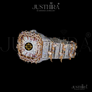 Reloj de Pulsera de Lujo para Hombre, Cuadrado, de Acero Inoxidable, con Diamantes, Esfera con Números Romanos, Movimiento Japonés, Detalles en Dorado - Product Image 4