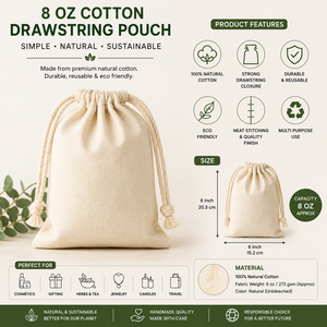 Custom Cotton Fabric Washable <b>Drawstring</b> Pouch Reusable Eco Friendly Promotional Gift Jewelry Storage Dust Bag - Product Image 5