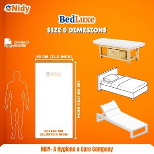 ผ้าปูที่นอนเจลแบบใช้แล้วทิ้ง Nidy BedLuxe พรีเมียม ขนาด 80x180 ซม. ผ้าไม่ถักทอ ยืดหยุ่น นุ่ม ระบายอากาศ เป็นมิตรกับสิ่งแวดล้อม เหมาะสำหรับใช้ในโรงแรม - Product Image 2