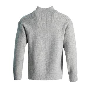 Pull en tricot à col montant pour homme, 100% laine, couleur unie, coupe classique, chaud pour l'hiver, manches longues - Product Image 2