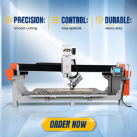 Sierra de puente CNC de 4 ejes HQ-3220B para corte de piedra 320x200cm, PLC automático de alta precisión, certificación CE, motor de 45 grados con engranajes