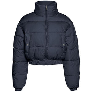 <b>Cropped</b> <b>Puffer</b> <b>Jackets</b> for Ladies Plus Size Winter Wear Short Bubble Coat Style 100% Polyester Detachable Collar - Product Image 5