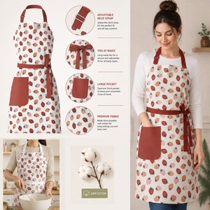 Professional Cotton <b>Kitchen</b> <b>Apron</b> for Men & Women, Adjustable Chef <b>Apron</b> with Utility Pockets for Restaurant - Product Image 3