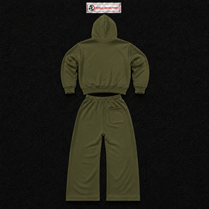 ชุดวอร์มผู้ชาย Olive แบบเรียบ ซิปเต็มตัว เสื้อฮู้ด กางเกงจ็อกเกอร์ สั่งทำขายส่ง เสื้อผ้าลำลองแนวสตรีท สปอร์ตแวร์ ผ้าฟลีซ ชุดสองชิ้น - Product Image 6