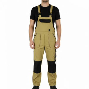 Men's Waterproof Silk Screen Printed Work Overalls Pockets Multiple Colors Durable Cotton Blend <b>Construction</b> <b>for</b> Industrial Use - Product Image 2