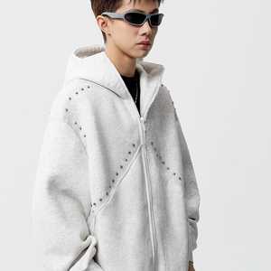 Nouveaux sweats à capuche pour hommes 2026, grande taille, personnalisés avec strass, coupe classique, 100 % coton, hiver, avec poche, respirants - Product Image 3