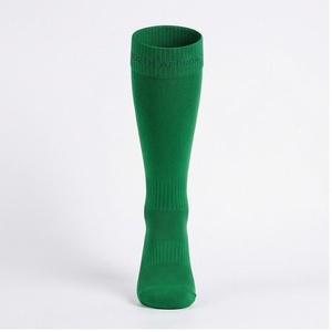 Green <b>Knee</b> <b>High</b> <b>Socks</b> Solid Color Knitted Sport Style Regular Fit Cuff Logo - Product Image 1