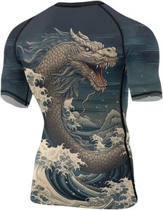 Custom Design Men's Long Sleeve Rashguard BJJ Compression Wear 100% Polyester Premium Quality OEM Service <b>Heat</b>-Transfer Printed - Product Image 3