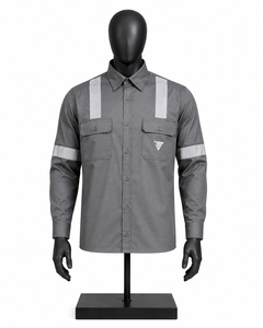 Chemise de travail réfléchissante pour hommes, uniforme personnalisé, manches longues, vêtements de sécurité, chemise utilitaire industrielle, fabricant en gros - Product Image 1