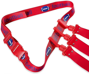 調節可能なトリプルスレッドフラッグフットボールベルト、フラッグフットボールセット、青少年向けフットボールトレーニング機器（ベルト1本につきフラッグ3個付き） - Product Image 6