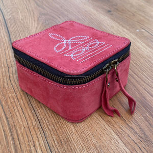 สินค้ามาใหม่กล่องเครื่องประดับขนาดเล็กเคสจัดเก็บบูตหนังนิ่มพร้อมซิปปิดตัวแบ่งแหวนสร้อยคอ - Product Image 2