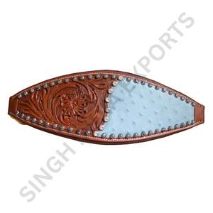 SIE Harnais de cheval en cuir véritable avec muserolle artisanale, collier de tête réglable, quincaillerie en laiton massif, équipement équestre haut de gamme - Product Image 6