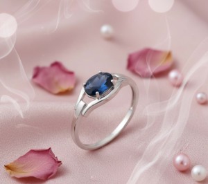 Anillo de Cóctel Clásico de Plata 925 con Circonita y Baño de Rodio de Tanya Gems and Jewellery para Mujer, Joyería con Piedra Ovalada Creada en Laboratorio - Product Image 6