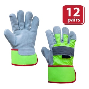 Guantes de Trabajo de Alta Visibilidad Reflect Pro Rigger, Guantes de Protección Industrial de Cuero Vacuno de Primera Calidad - Product Image 5