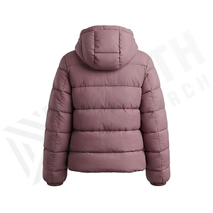 Chaqueta Acolchada con Capucha para Mujer, Invierno, Manga Larga, Relleno de Poliéster, Cierre de Cremallera, Largo Regular, Color Sólido - Product Image 2