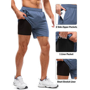 Shorts de algodón 100% de alta calidad para hombre, con lavado ácido, para gimnasio y uso diario, cintura elástica, impresión de logotipo personalizado, estilo jogger. - Product Image 3