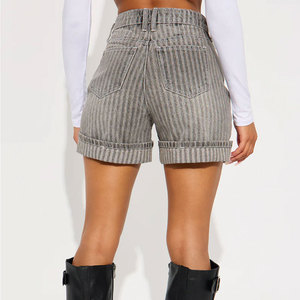 Shorts en jean taille haute respirants pour femme, coupe droite, déchirés, sexy, plusieurs couleurs, service OEM – Nouvelle collection super tendance - Product Image 5