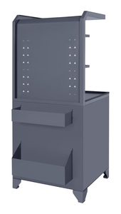 Chariot à outils industriel intelligent à LED |   Surface de travail éclairée, plateaux de rangement supérieurs, armoire multi-tiroirs, serrure sécurisée et poche arrière - Product Image 3