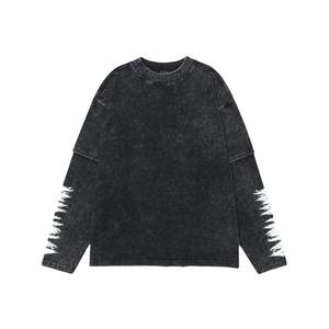 เสื้อยืดแขนยาวผู้ชายไซส์ใหญ่ คุณภาพพรีเมียม พิมพ์ลายวินเทจสองชั้น สไตล์ลำลอง เสื้อยืดผู้ชาย - Product Image 5