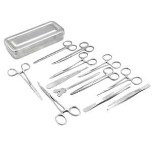 Juego de Instrumentos Quirúrgicos Manuales para Cirugía Menor WORLD PRECISION SURGICAL, 13 Piezas, Acero Inoxidable de Grado Médico, Caja de Kit Quirúrgico con Certificación CE - Product Image 1