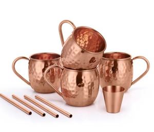 Designer <b>Copper</b> Cocktail Mug Set Hammered Mule Drinkware for Bar Serving Party Drinks and Dining <b>Table</b> - Product Image 2