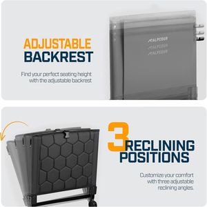 Heated <b>Massage</b> <b>Reclining</b> Stadium <b>Chair</b> with Lumbar Support for Bleachers - Product Image 4