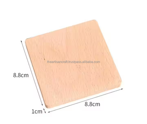Posavasos modernos de madera para bebidas Juego de posavasos de madera natural con acabado liso Ideal para decoración de mesa elegante de ARTISAN CRAFT - Product Image 3
