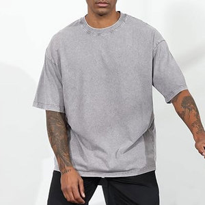 Camiseta de Verano para Hombre, Nueva Moda, Lavado Ácido, 100% Algodón, Antiarrugas, Transpirable, Corte Regular, Informal - Product Image 5