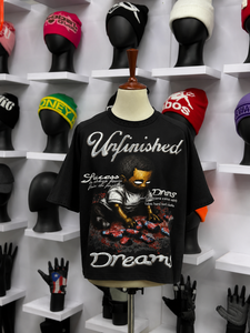 เสื้อยืดสตรีทแวร์ทรงปกติสำหรับผู้ชาย ผ้าฝ้าย 100% แขนเสื้อแบบแร็กแลน พิมพ์ลายกราฟิก  ผ้าฟลีซเนื้อหนา 300 กรัม ซักแบบวินเทจ ทรงฮิป - Product Image 4