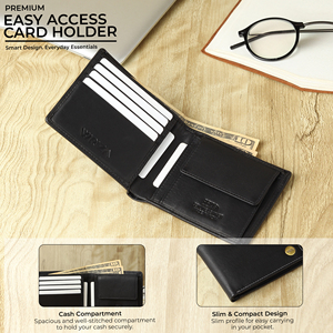 2022 Custom Men's Short Blank Open PU Leather Sublimation Hand <b>Wallet</b> - Product Image 5