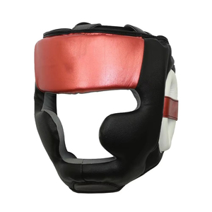 Hybrid Training Muay Thai and MMA Head Guard Neon Color Custom Logo Sparring Boxing Helmet Elite Professional Leather - Product Image 4