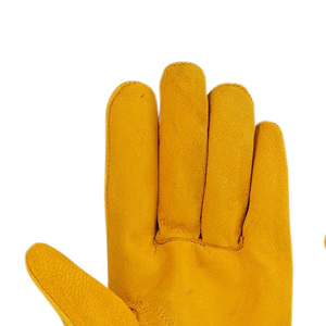 Custom Soft Goatskin Leather Mens <b>Driver</b> <b>Gloves</b> Anti Slip Breathable Anti-Cut Anti-Freeze Custom Logo Yellow Work <b>Gloves</b> for - Product Image 4