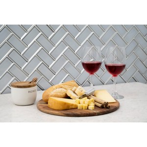 High End Quality Round Wooden Chopping <b>Block</b> With Handle Solid Wood Kitchen Board - Product Image 5