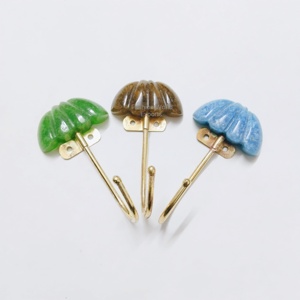 Modern Decorative <b>Wall</b> <b>Hook</b> with Green Resin Dome and Metal <b>Hook</b> Stylish <b>Wall</b> <b>Hook</b> <b>for</b> Entryway Organization Coat Hanging decor - Product Image 5