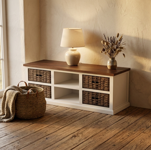 Mueble para TV Moala de Madera de Teca, Estilo Contemporáneo Minimalista con Acabado Natural o en Color para el Hogar y Apartamentos - Product Image 3