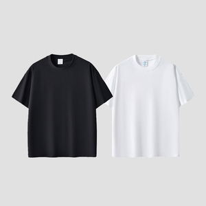 T-shirt tricoté unisexe à manches courtes et épaules tombantes avec logo personnalisé, antibactérien de qualité 7A, couleur unie, 100 % coton, séchage rapide - Product Image 3
