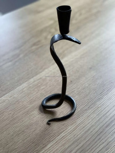 Metal Snake Style <b>Candlestick</b> <b>Holder</b> Wrought Iron Home Decor <b>Black</b> Hand Forged Candle <b>Holder</b> - Product Image 2