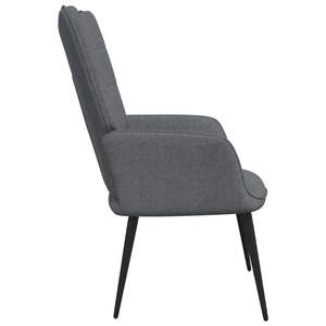 Fauteuil de salon gris foncé en tissu 100% polyester, avec structure en acier, confortable et de taille moyenne - Product Image 4