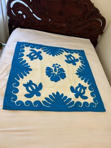 Hermosas Colchas Hawaianas con Patrón de Tortuga en Blanco y Azul, 100% Algodón, para Decoración de Hogar y Ropa de Cama de Hotel - Product Image 2