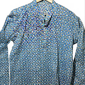 คุรตะผู้ชายผ้าฝ้าย 100% พรีเมียมแบบสั้น |   แขนยาว |   งานพิมพ์ลายดอกไม้แบบแฮนด์เมด |   ระบายอากาศได้ดีในราคาที่เหมาะสม - Product Image 1