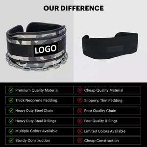 Cinturón de Compresión Premium de Cuero con Cadena de Acero, Accesorio Profesional para Gimnasio, Entrenamiento de Levantamiento de Pesas, Ajustable - Product Image 3