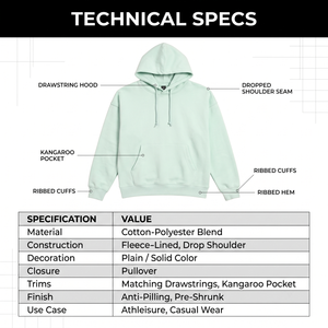 Sudadera con Capucha Casual de Estilo Urbano para Mujer, Personalizable, 100% Algodón, Felpa Francesa, Color Verde Menta, Ropa Casual Femenina - Product Image 5